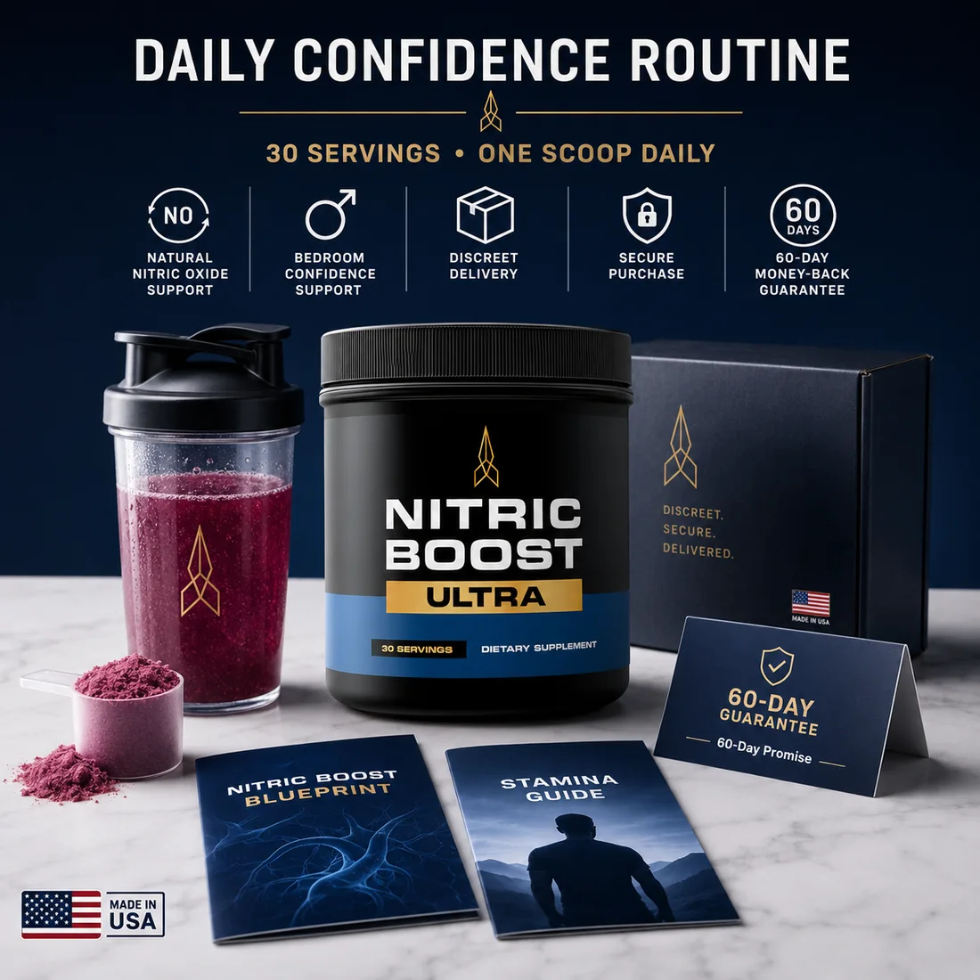 Nitric Boost Ultra™ daily bundle — natural nitric oxide supplement for blood flow, stamina and harder erections