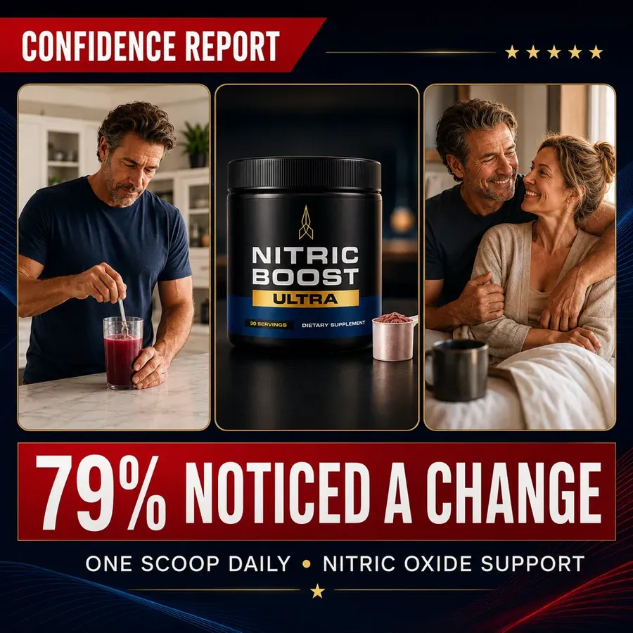 79% of men noticed improvement in blood flow, stamina and harder erections with Nitric Boost Ultra supplement